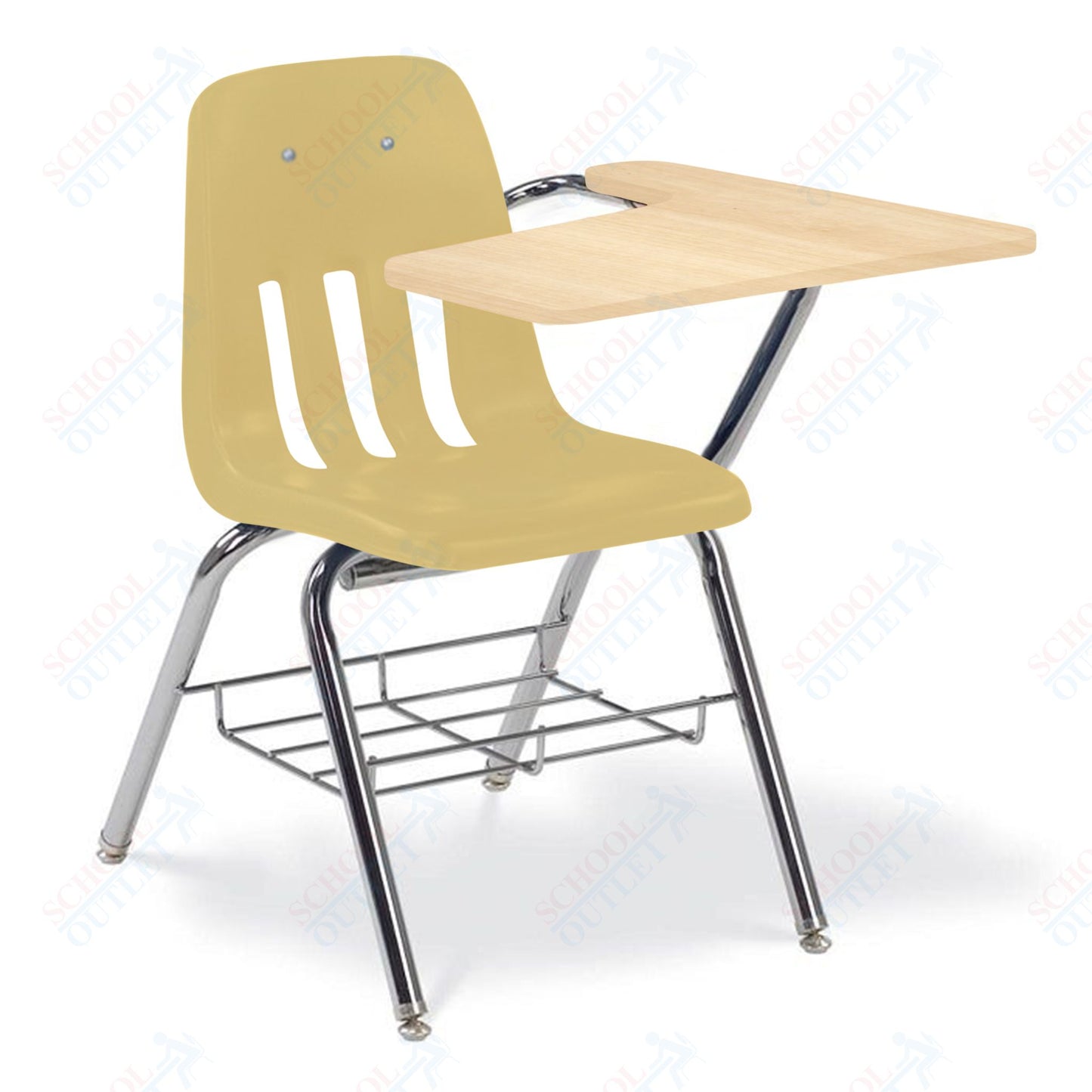 Virco 9700BRLH - Left Handed Tablet Arm Chair Desk with 18" Seat, Laminate Top and bookrack (Virco 9700BRLH)