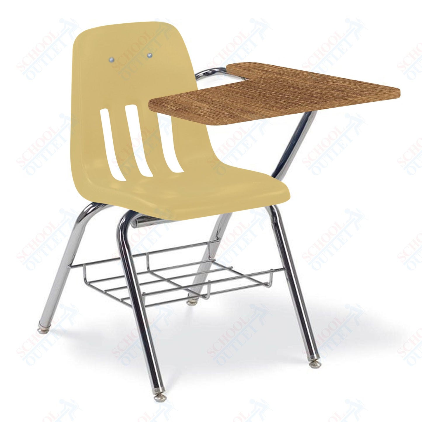 Virco 9700BRLH - Left Handed Tablet Arm Chair Desk with 18" Seat, Laminate Top and bookrack (Virco 9700BRLH)