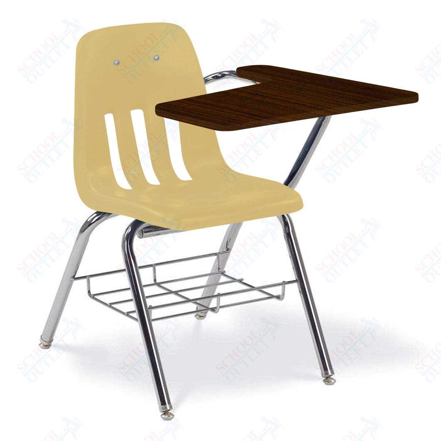 Virco 9700BRLH - Left Handed Tablet Arm Chair Desk with 18" Seat, Laminate Top and bookrack (Virco 9700BRLH)