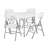 Regency Trestle 4 ft Round Folding Table and 4 Chairs Set 48