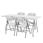 Regency Trestle 5 ft Folding Table and 4 Chairs Set 60