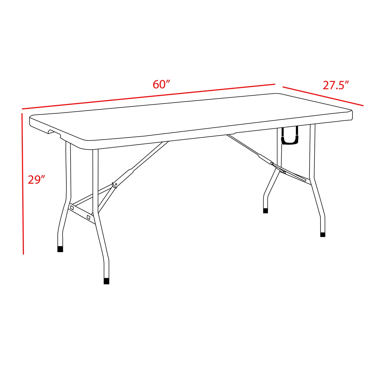 Regency Trestle 5 ft Folding Table 60"W x 27.5"D x 29"H (REG-TBM6029WH)
