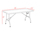 Regency Trestle 5 ft Folding Table and 4 Chairs Set 60
