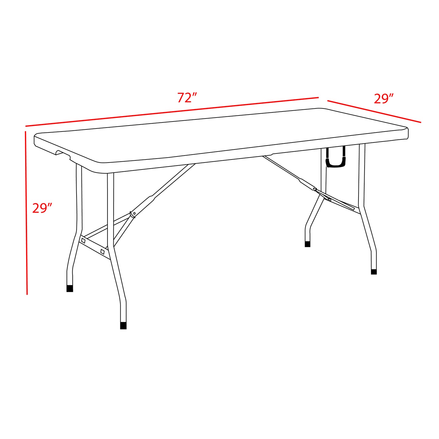 Regency Trestle 6 ft Folding Table and 6 Chairs Set 72"W x 29"D x 29"H (REG-TBM7229WH42WH)