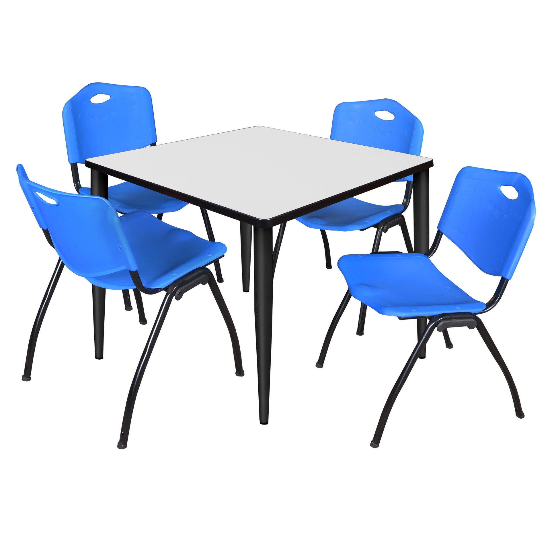 Regency Kahlo 42 in. Square Breakroom Table & 4 M Stack Chairs - SchoolOutlet