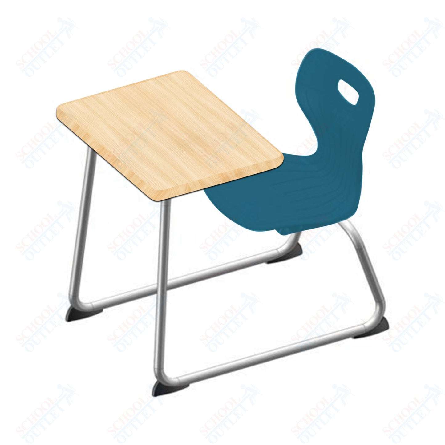 USA Capitol Euroflex 16" Seat Height Sled Combo Desks with Hard Palstic Top, no Bookrack (USC-3006HP)