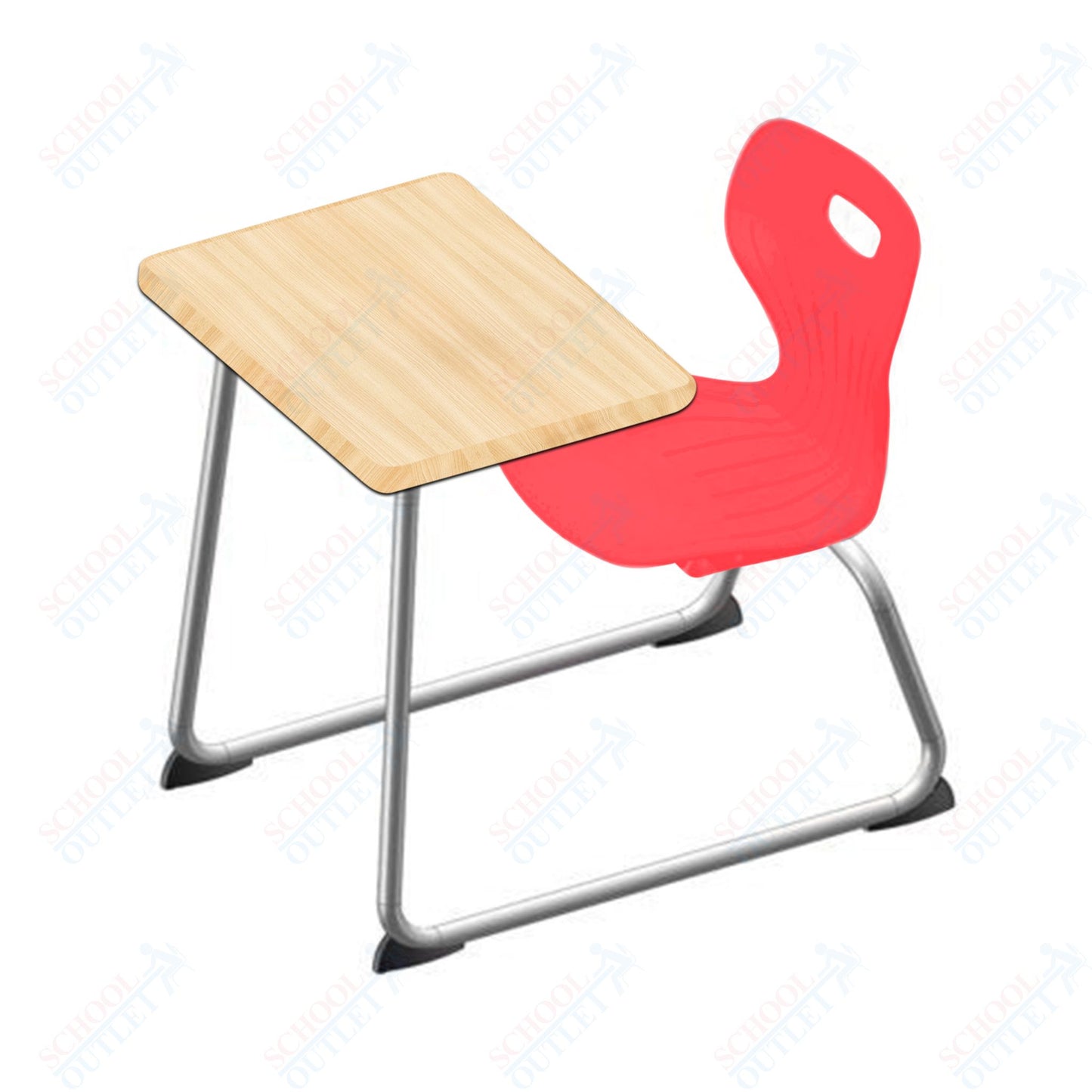 USA Capitol Euroflex 16" Seat Height Sled Combo Desks with Hard Palstic Top, no Bookrack (USC-3006HP)