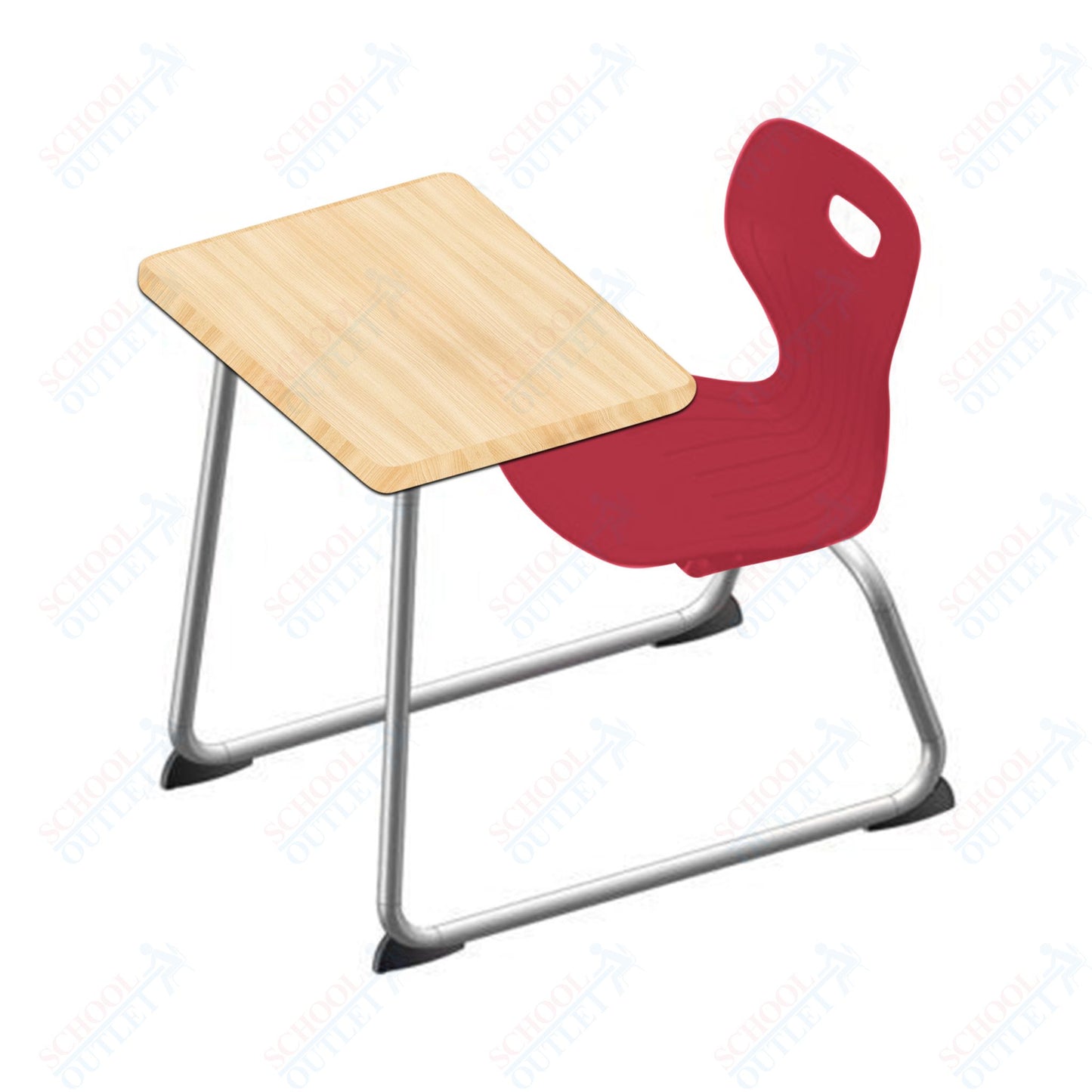 USA Capitol Euroflex 16" Seat Height Sled Combo Desks with Hard Palstic Top, no Bookrack (USC-3006HP)