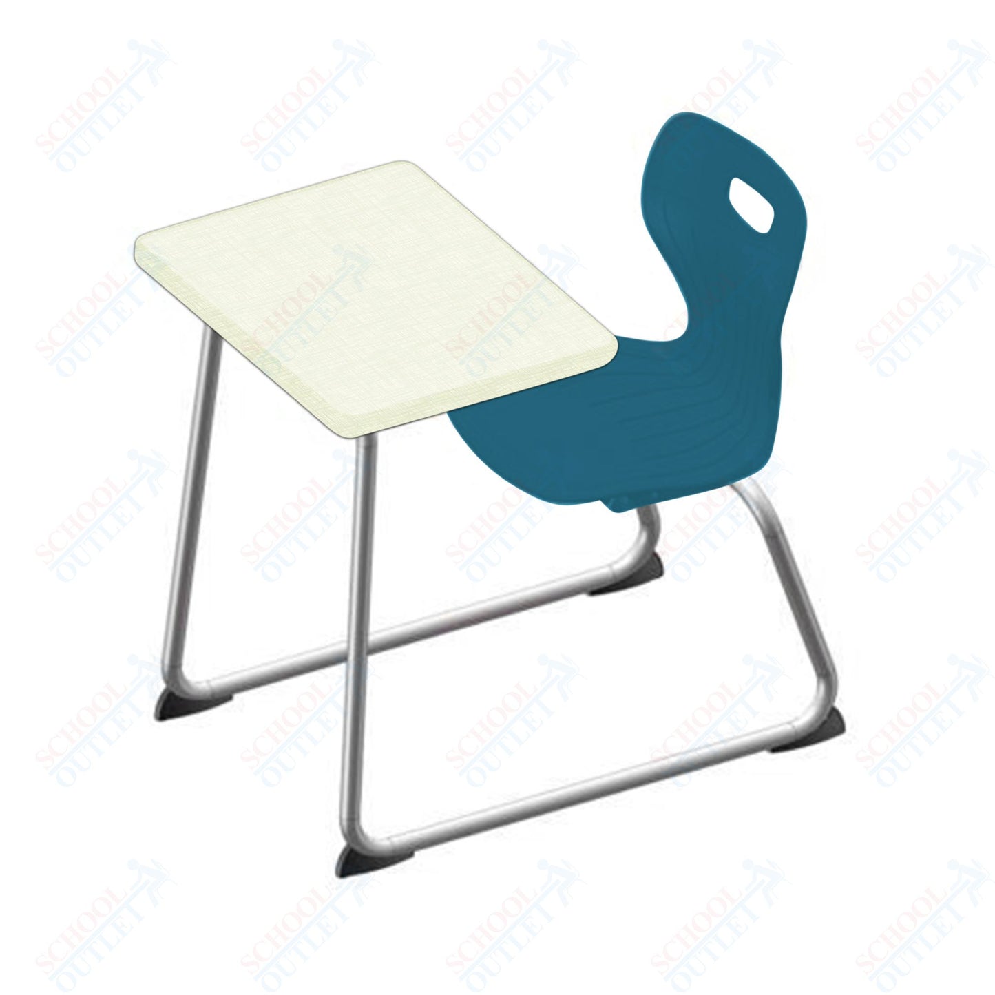 USA Capitol Euroflex 18" Seat Height Sled Combo Desks with HPL Top, no Bookrack (USC-3008HPCL)