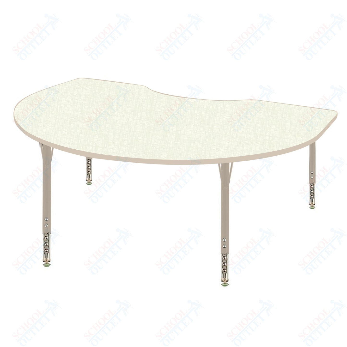 USA Capitol 36" x 60" Kidney Activity Table Adjustable Height 23"-31" (3660KSE)