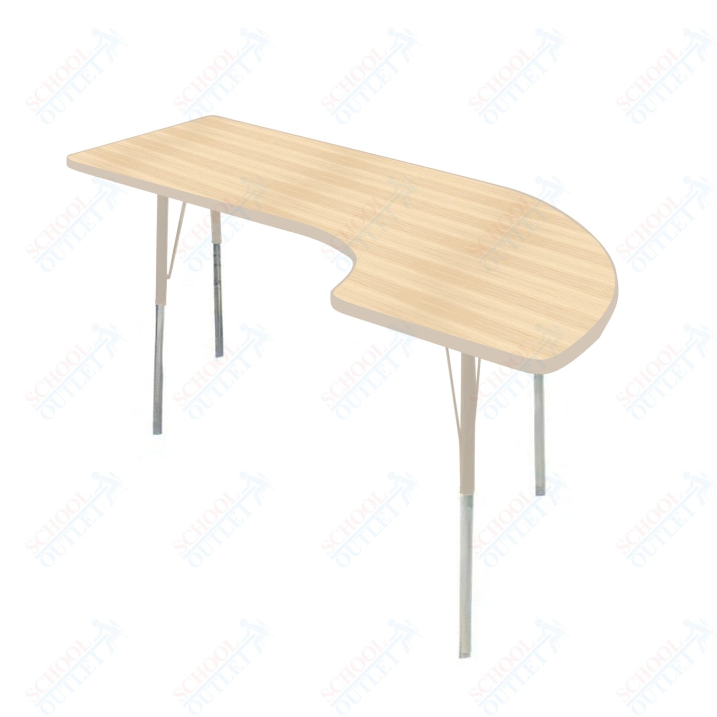 USA Capitol 36" x 72" Half Horseshoe Left Side Activity Table Adjustable Height 23"-31" (3672HHSLSE)