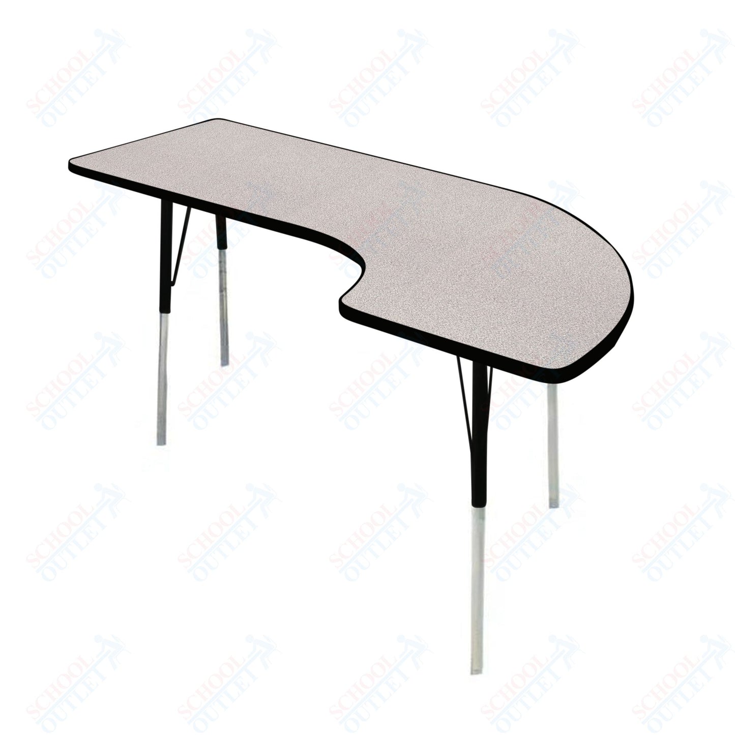 USA Capitol 36" x 72" Half Horseshoe Left Side Activity Table Adjustable Height 23"-31" (3672HHSLSE)