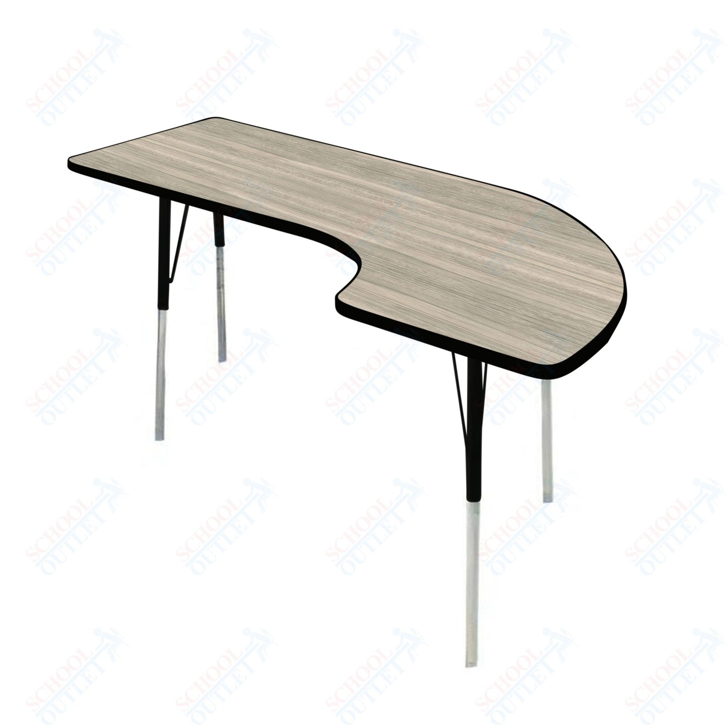 USA Capitol 36" x 72" Half Horseshoe Left Side Activity Table Adjustable Height 23"-31" (3672HHSLSE)