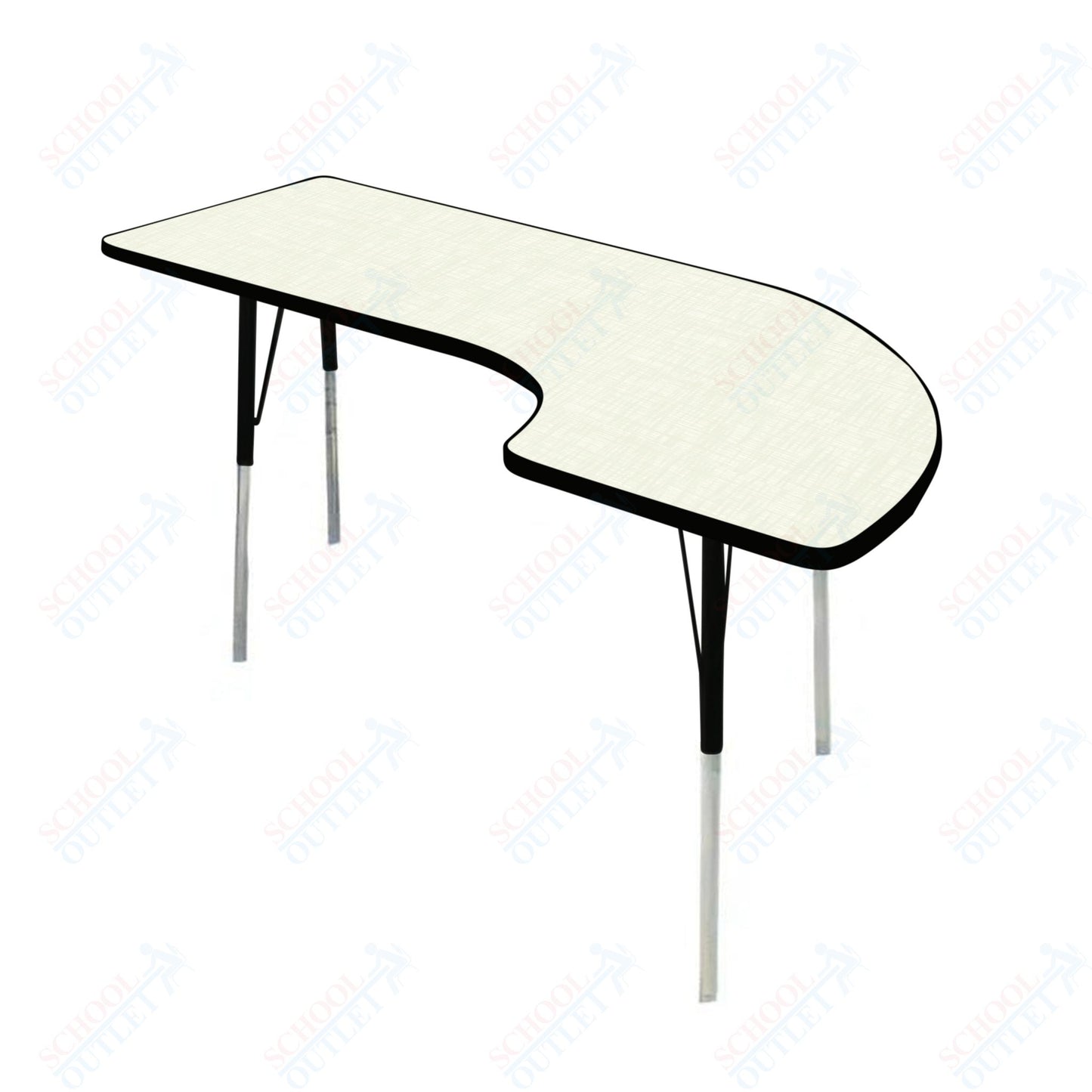 USA Capitol 36" x 72" Half Horseshoe Left Side Activity Table Adjustable Height 23"-31" (3672HHSLSE)