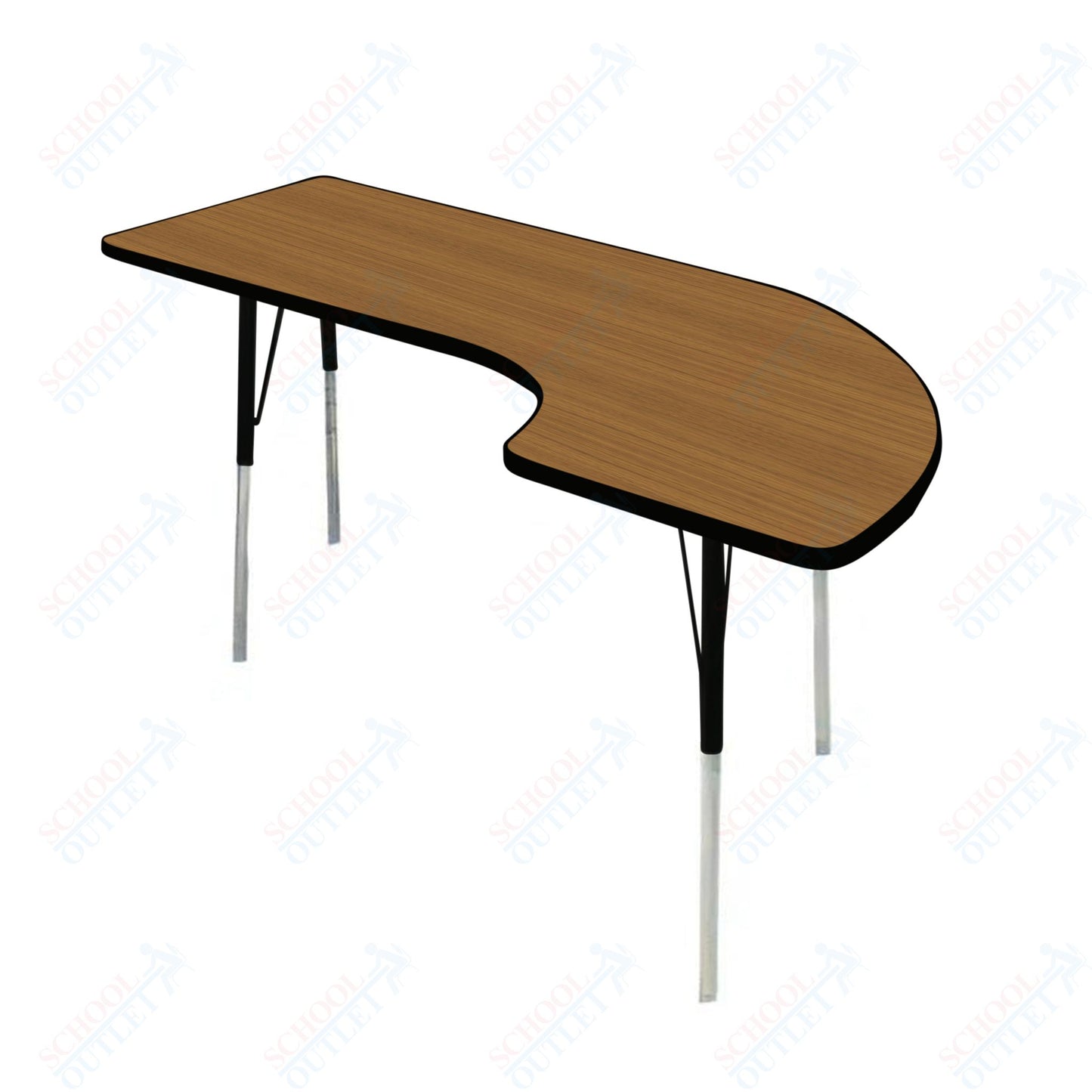 USA Capitol 36" x 72" Half Horseshoe Left Side Activity Table Adjustable Height 23"-31" (3672HHSLSE)