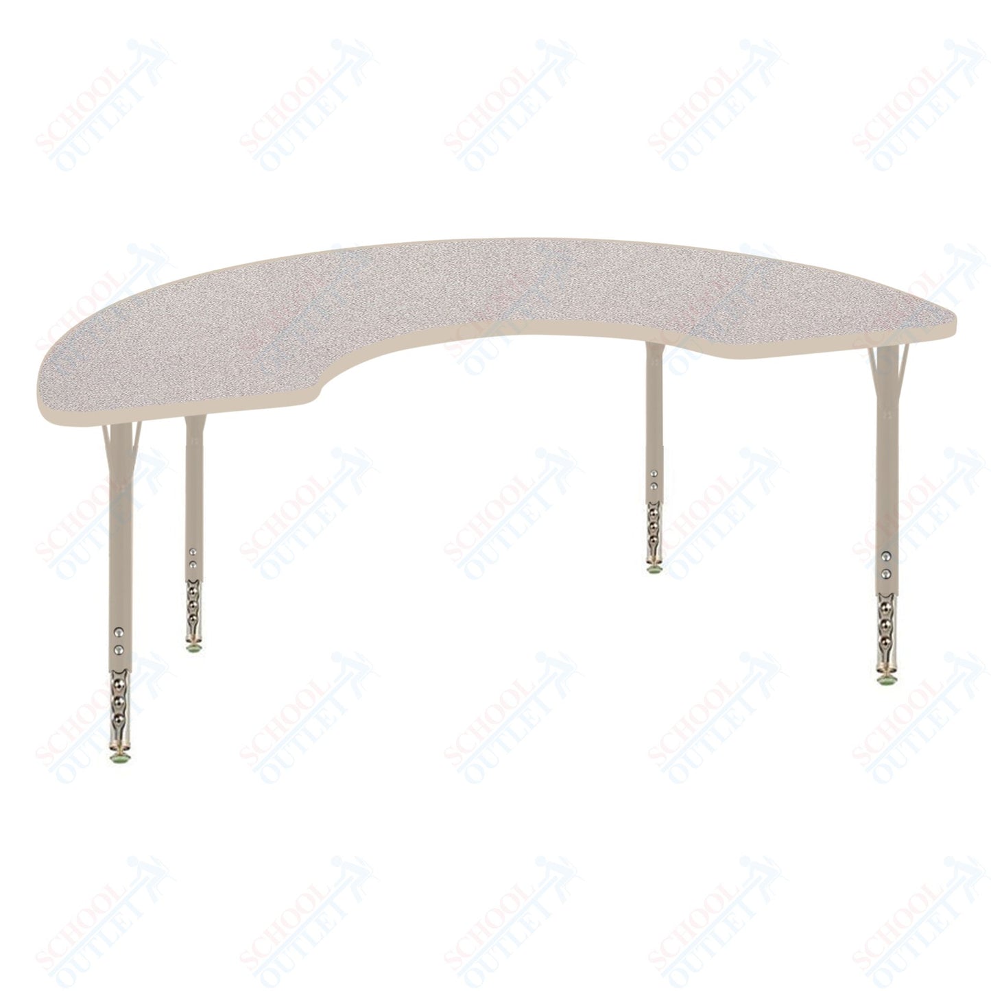 USA Capitol 36" x 72" Half Moon Activity Table Adjustable Height 23"-31" (3672HMSE)