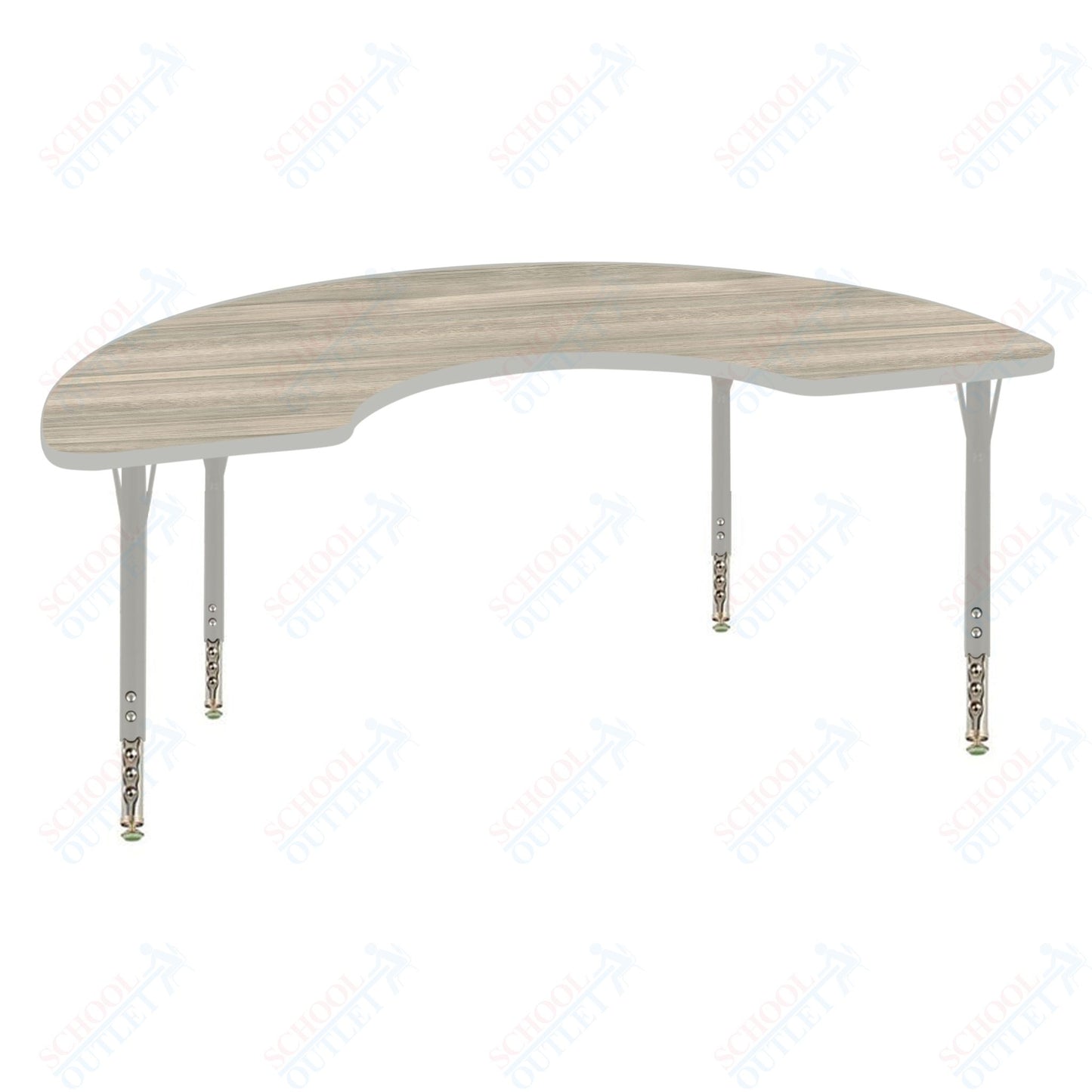 USA Capitol 36" x 72" Half Moon Activity Table Adjustable Height 23"-31" (3672HMSE)