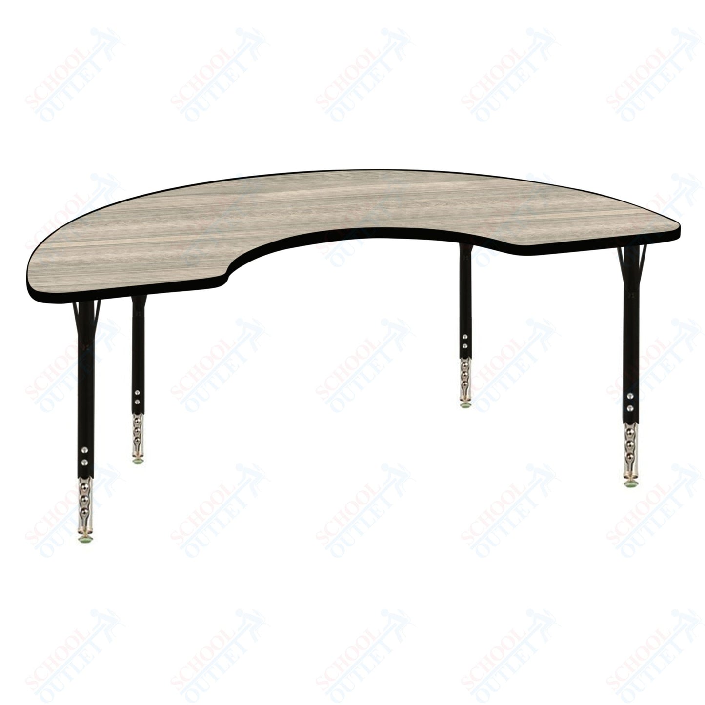 USA Capitol 36" x 72" Half Moon Activity Table Adjustable Height 23"-31" (3672HMSE)