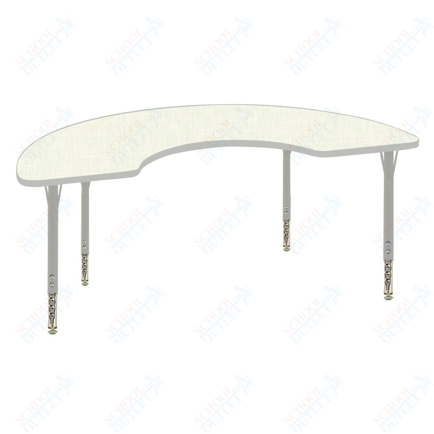 USA Capitol 36" x 72" Half Moon Activity Table Adjustable Height 23"-31" (3672HMSE)