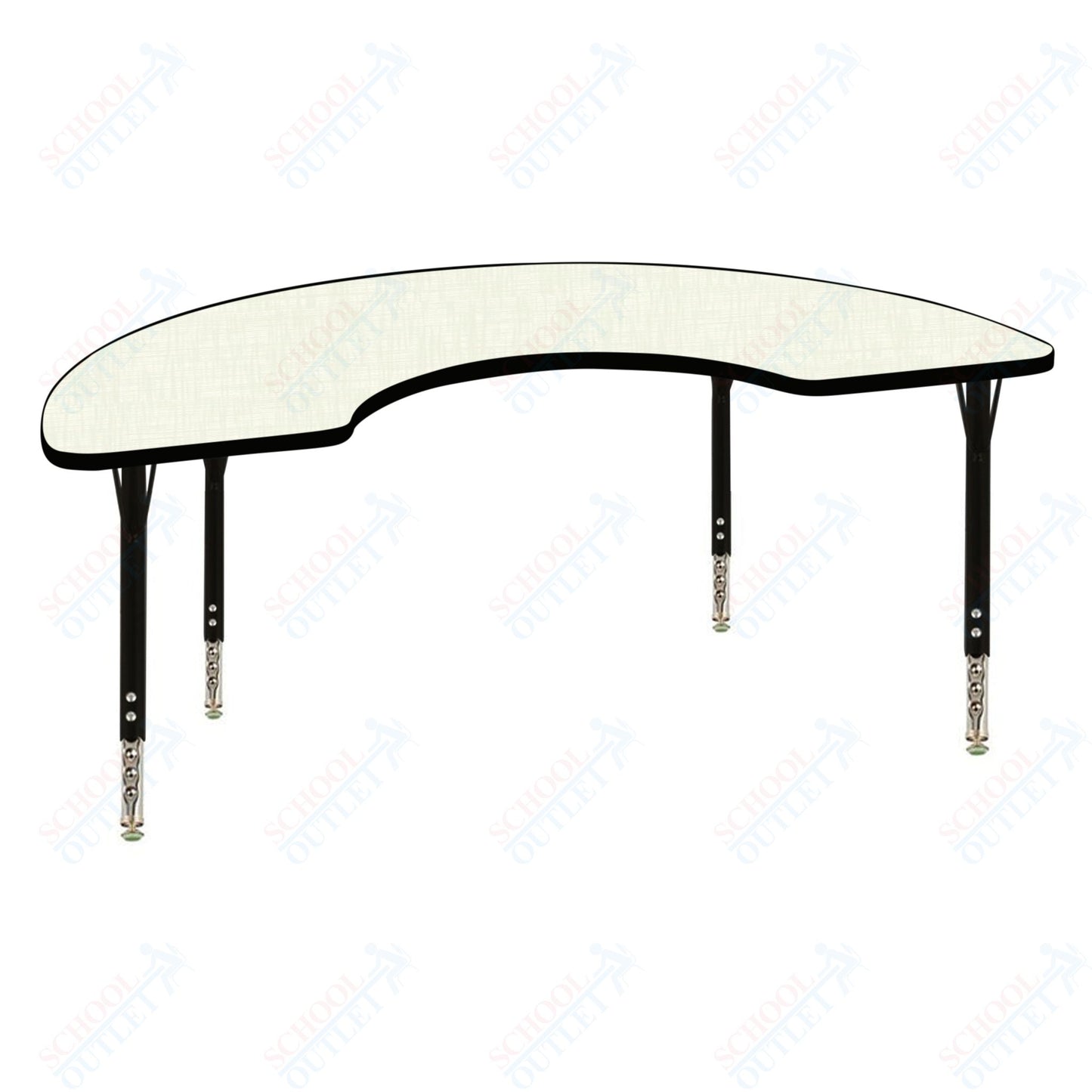 USA Capitol 36" x 72" Half Moon Activity Table Adjustable Height 23"-31" (3672HMSE)