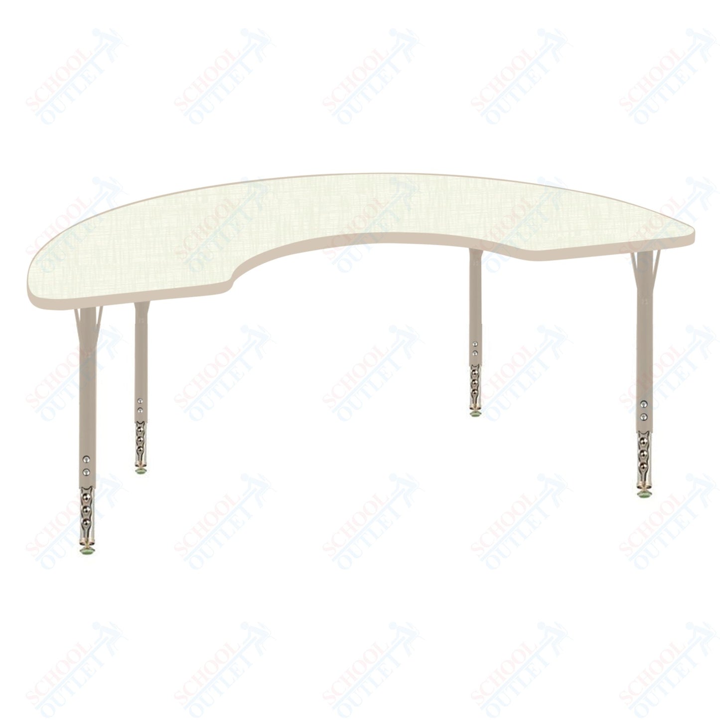 USA Capitol 36" x 72" Half Moon Activity Table Adjustable Height 23"-31" (3672HMSE)