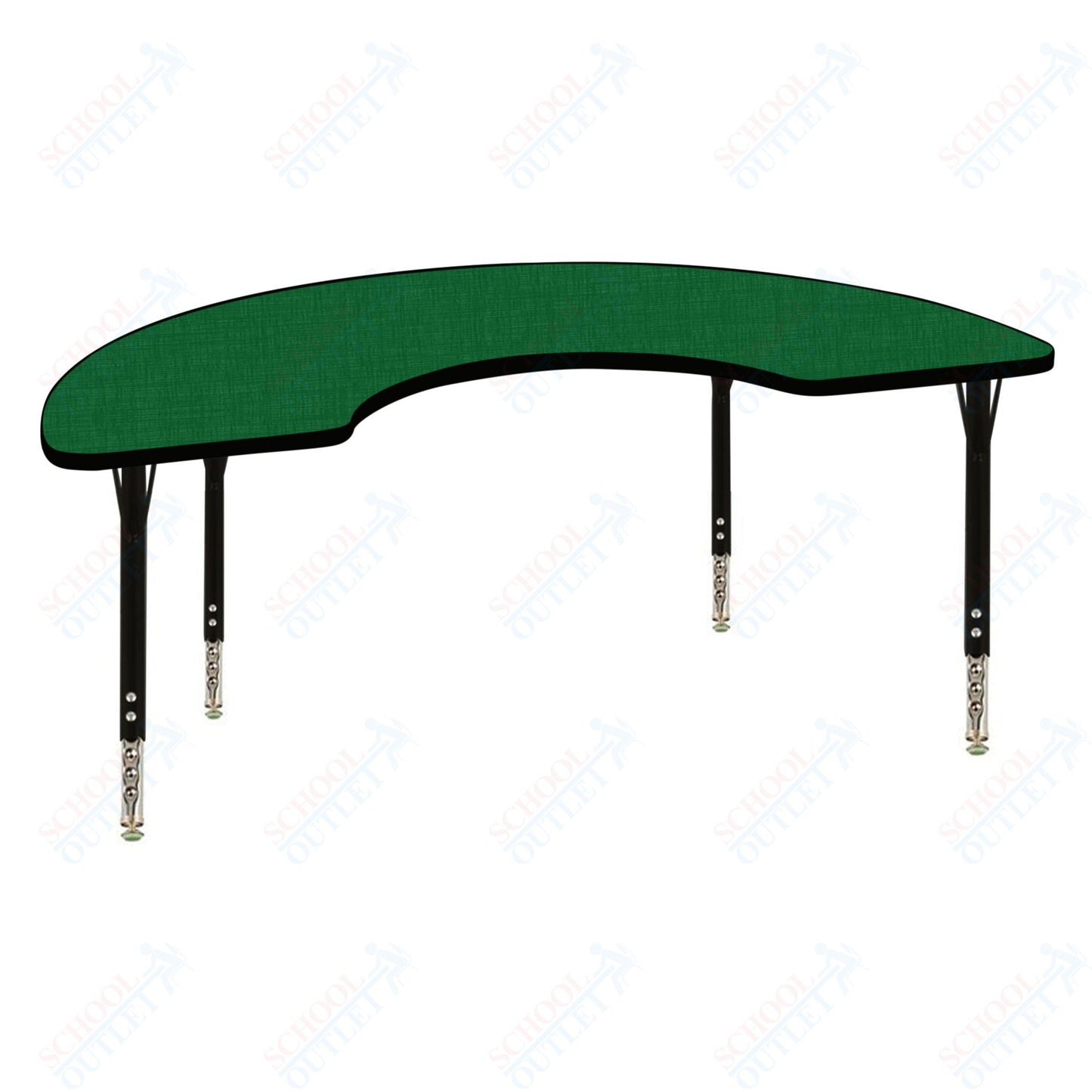 USA Capitol 36" x 72" Half Moon Activity Table Adjustable Height 23"-31" (3672HMSE)