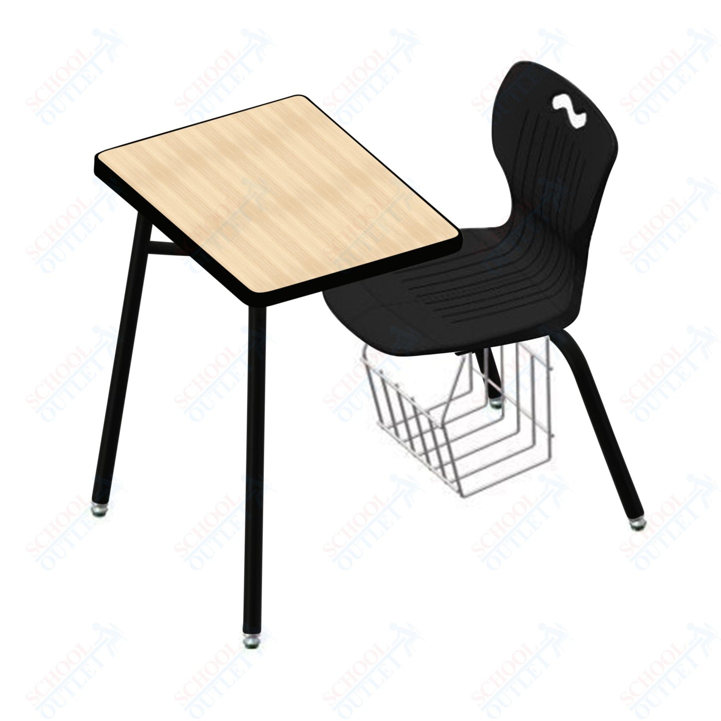 USA Capitol Ntersect 14" Seat Height Combination Desk with Book Basket and HPL Top (N914HPCL)