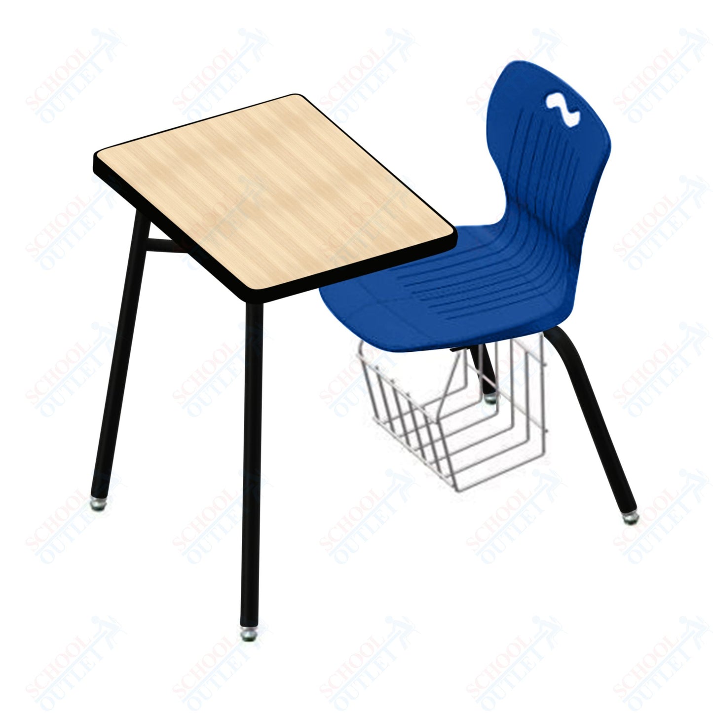 USA Capitol Ntersect 14" Seat Height Combination Desk with Book Basket and HPL Top (N914HPCL)