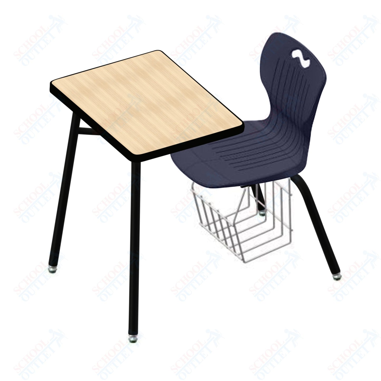 USA Capitol Ntersect 14" Seat Height Combination Desk with Book Basket and HPL Top (N914HPCL)