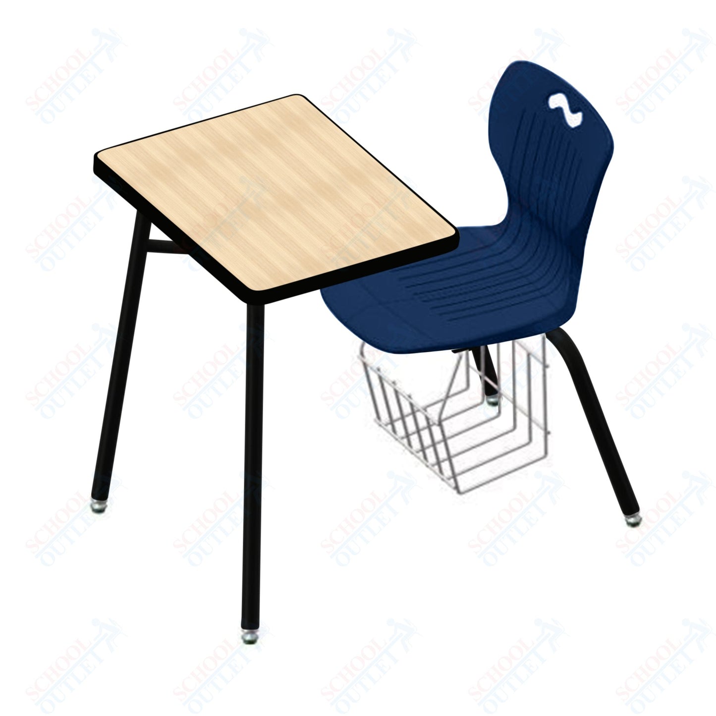 USA Capitol Ntersect 14" Seat Height Combination Desk with Book Basket and HPL Top (N914HPCL)