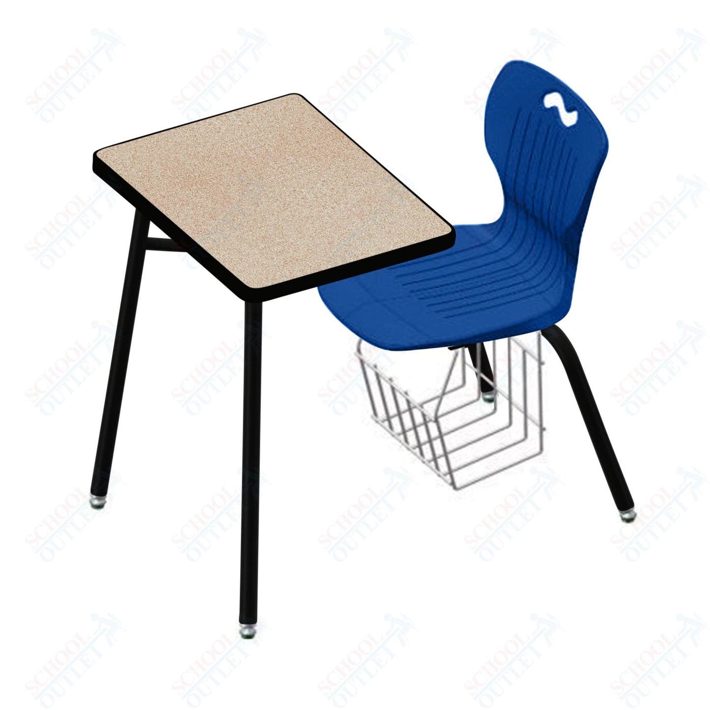 USA Capitol Ntersect 14" Seat Height Combination Desk with Book Basket and HPL Top (N914HPCL)