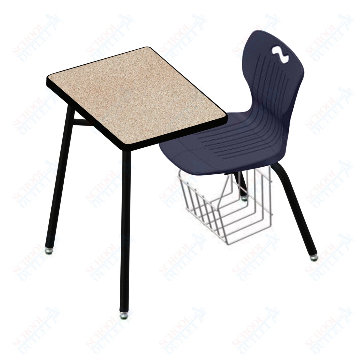 USA Capitol Ntersect 14" Seat Height Combination Desk with Book Basket and HPL Top (N914HPCL)