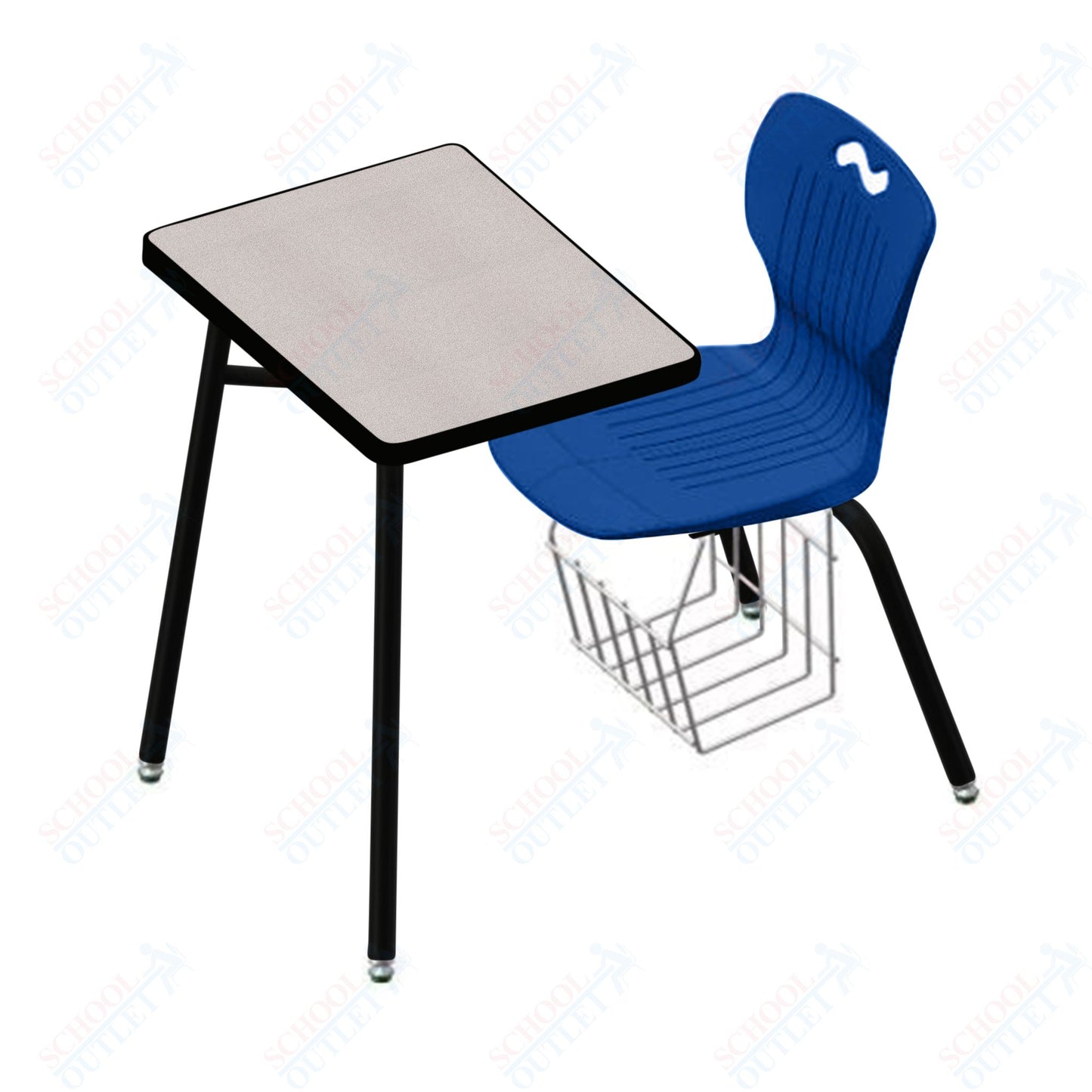 USA Capitol Ntersect 14" Seat Height Combination Desk with Book Basket and HPL Top (N914HPCL)