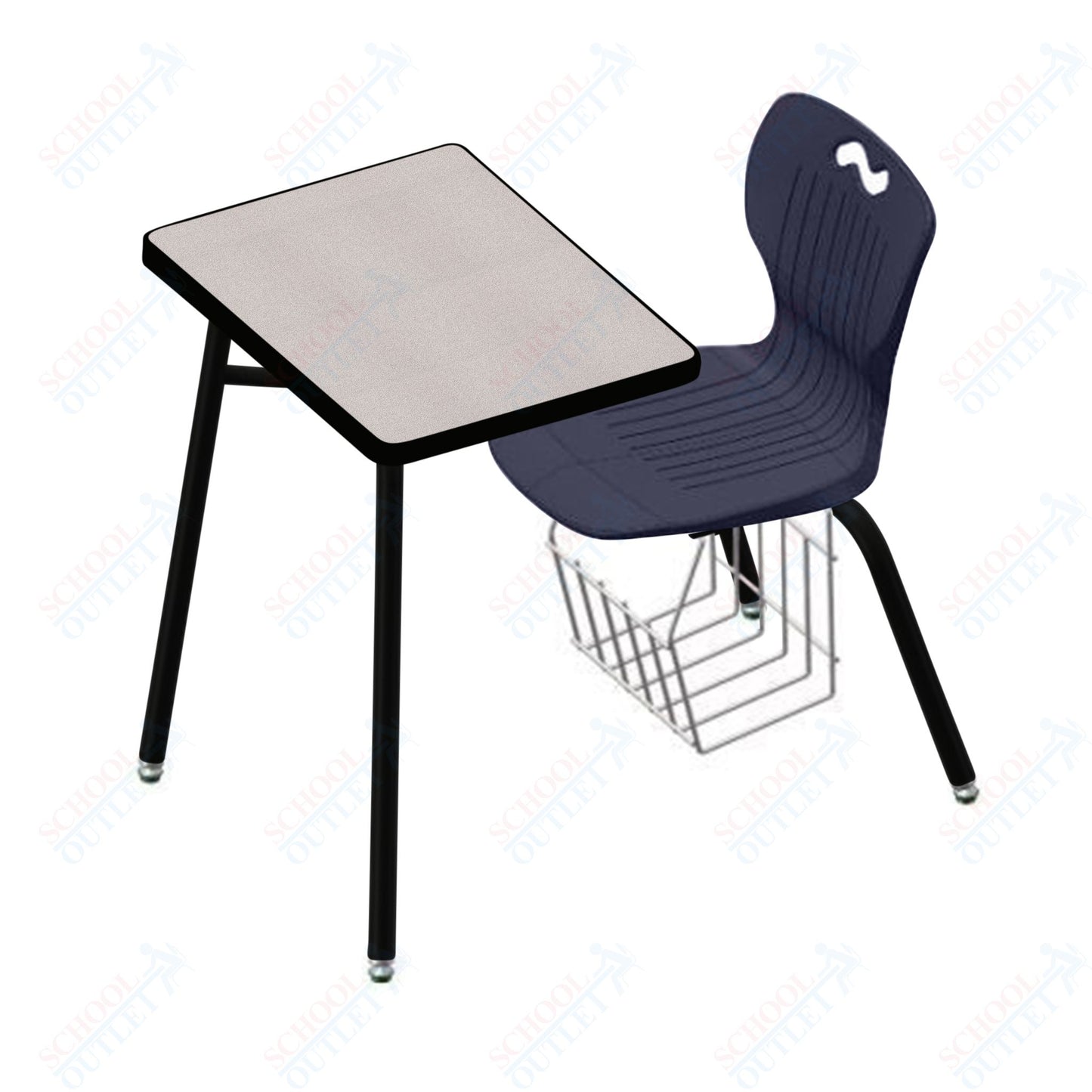 USA Capitol Ntersect 14" Seat Height Combination Desk with Book Basket and HPL Top (N914HPCL)