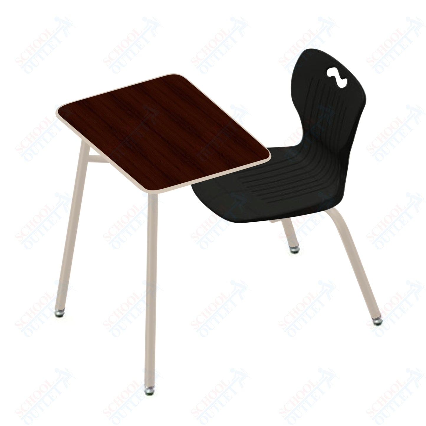 USA Capitol Ntersect 18" Seat Height Combination Desk with Book Basket and Hard Plastic Top (N918HP)