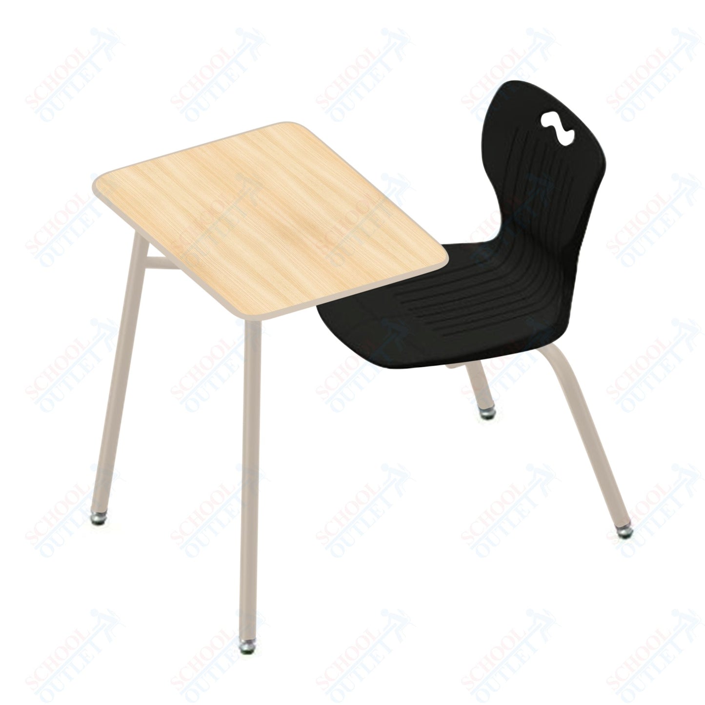 USA Capitol Ntersect 18" Seat Height Combination Desk with Book Basket and Hard Plastic Top (N918HP)