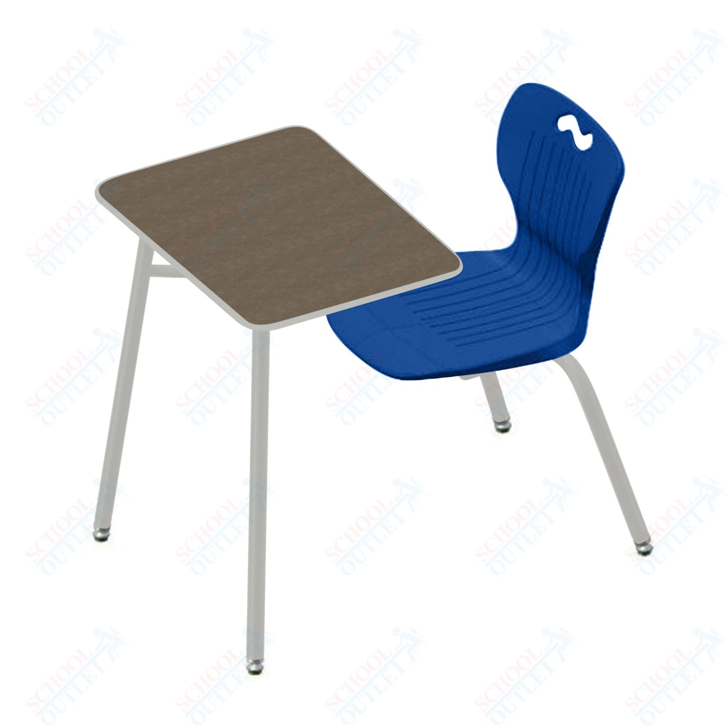 USA Capitol Ntersect 18" Seat Height Combination Desk with Book Basket and Hard Plastic Top (N918HP)