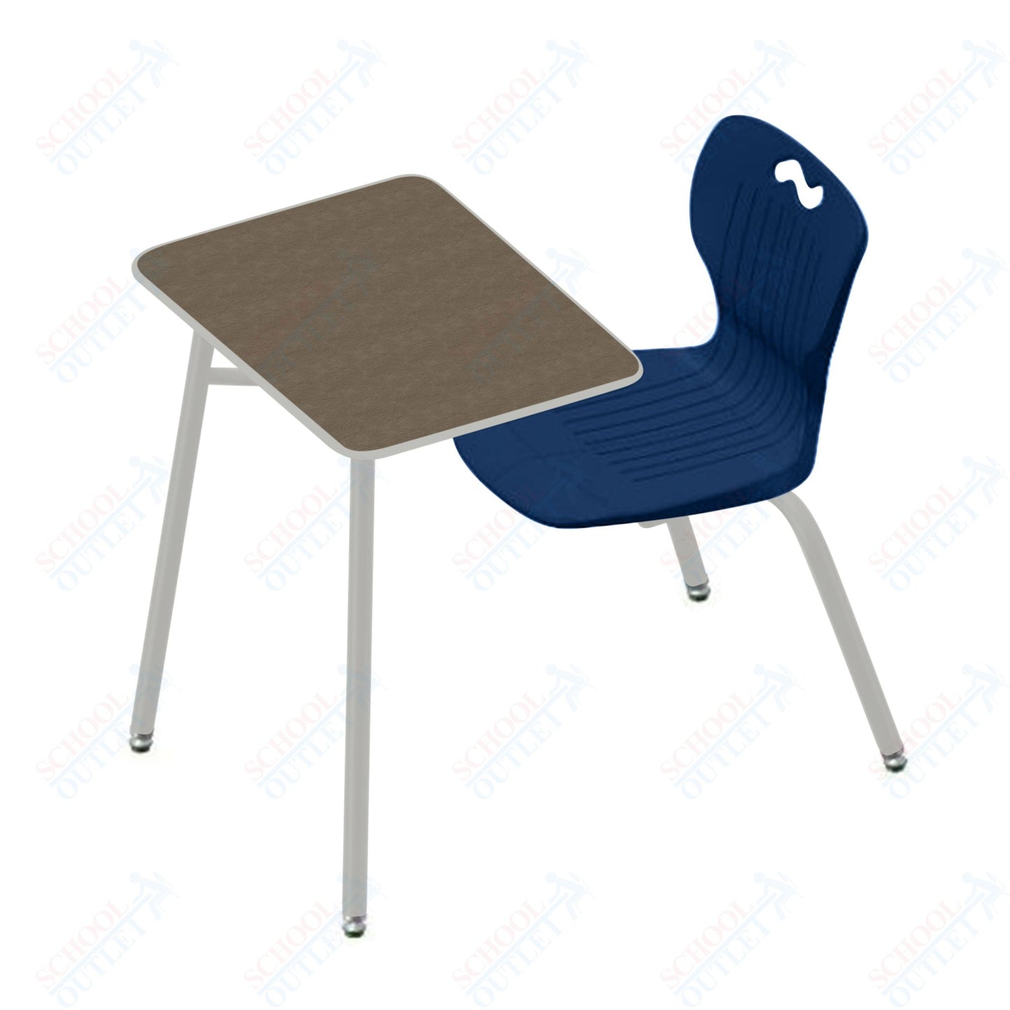 USA Capitol Ntersect 18" Seat Height Combination Desk with Book Basket and Hard Plastic Top (N918HP)