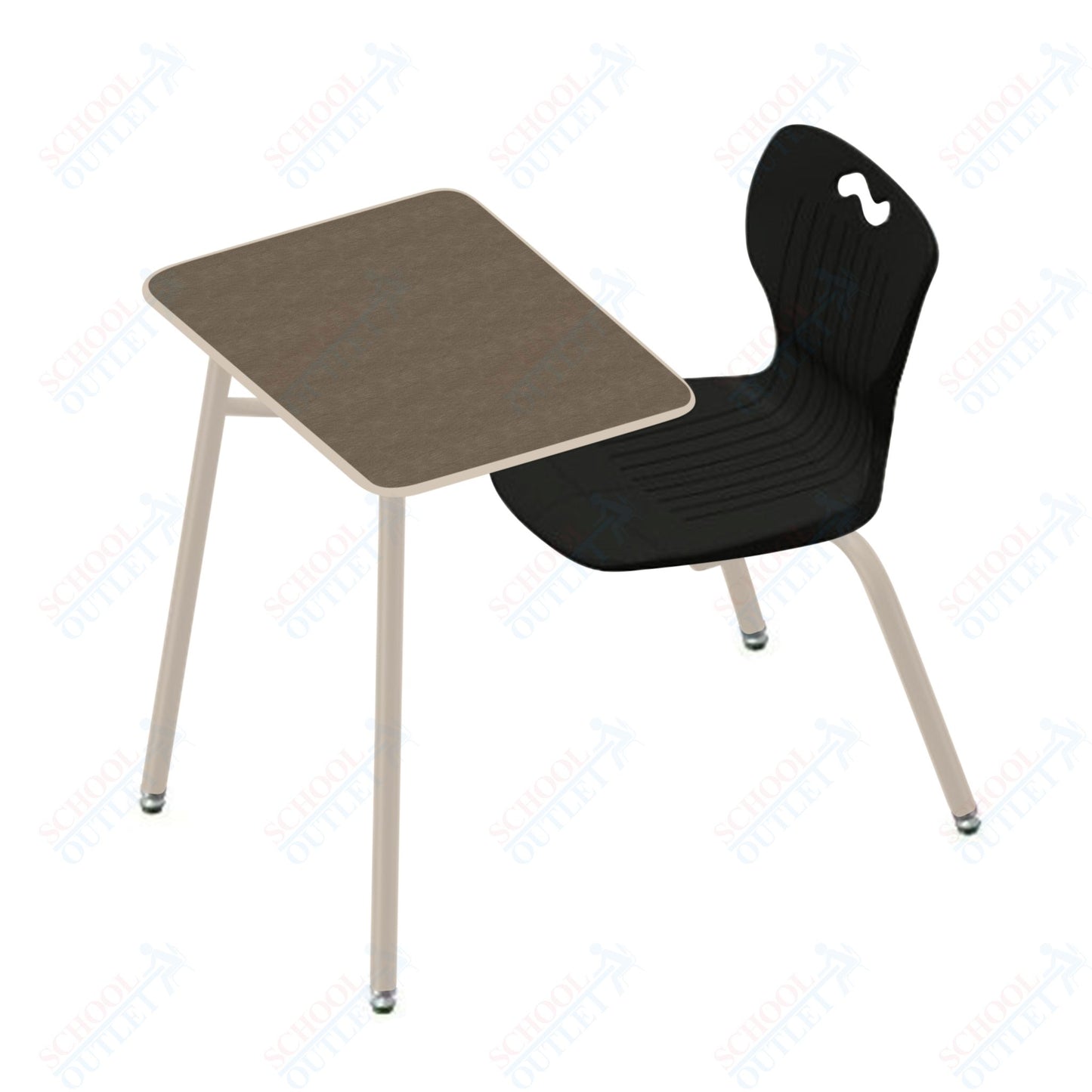 USA Capitol Ntersect 18" Seat Height Combination Desk with Book Basket and Hard Plastic Top (N918HP)