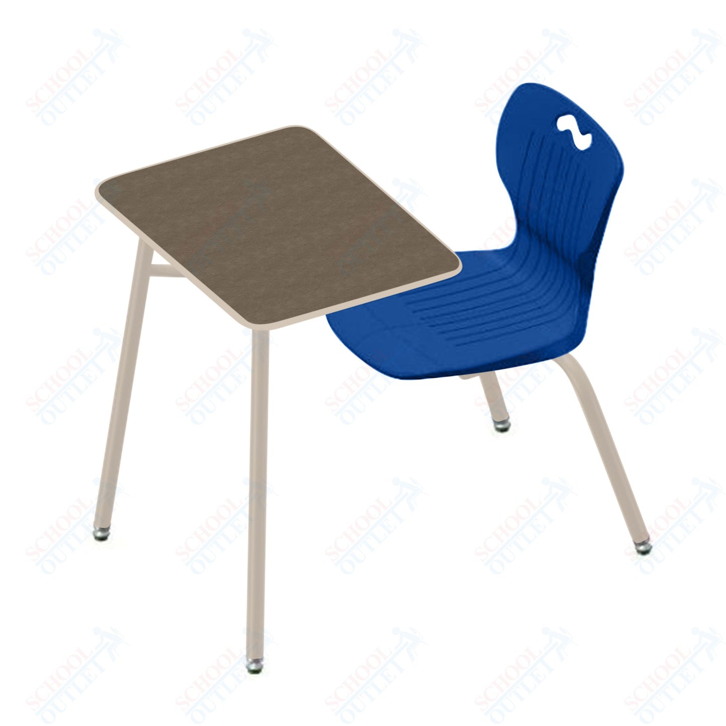 USA Capitol Ntersect 18" Seat Height Combination Desk with Book Basket and Hard Plastic Top (N918HP)