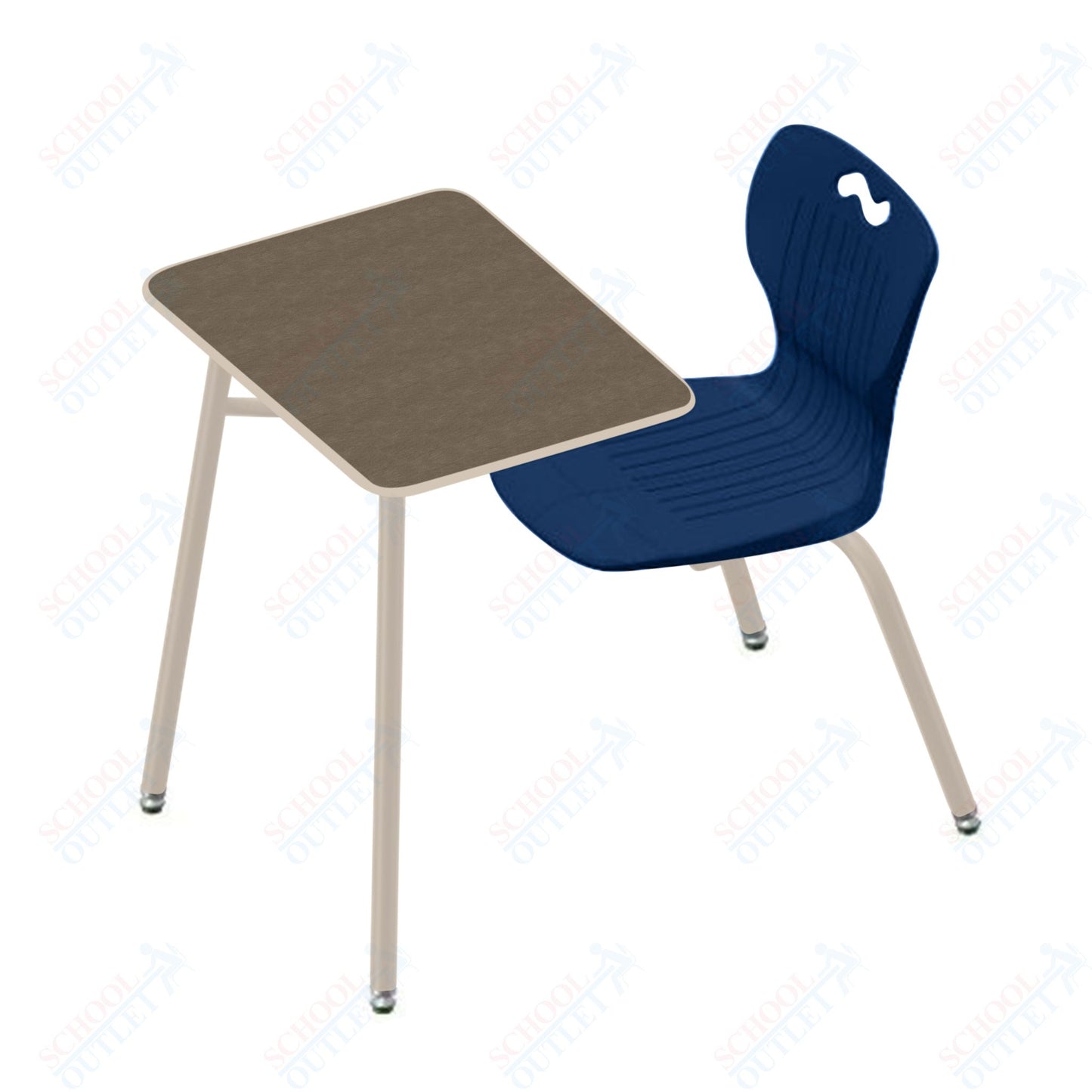USA Capitol Ntersect 18" Seat Height Combination Desk with Book Basket and Hard Plastic Top (N918HP)