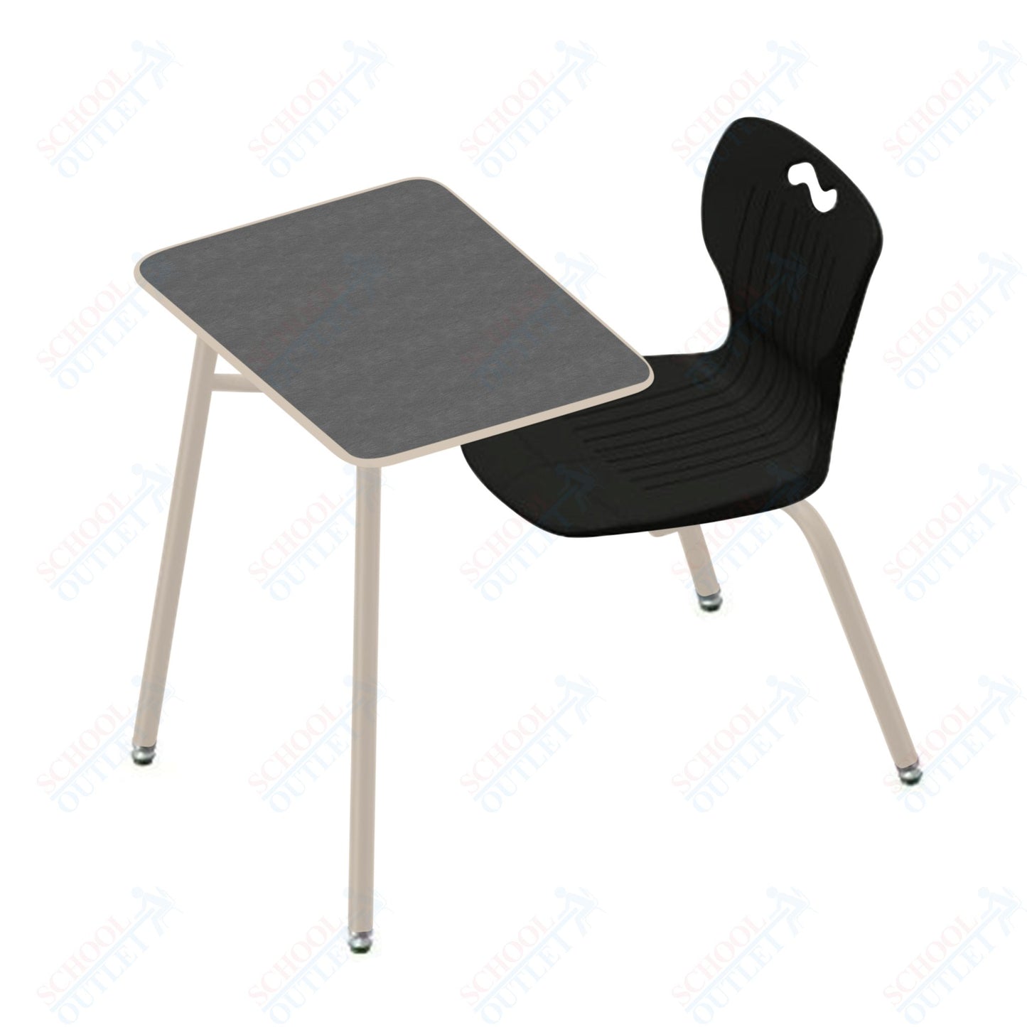 USA Capitol Ntersect 18" Seat Height Combination Desk with Book Basket and Hard Plastic Top (N918HP)