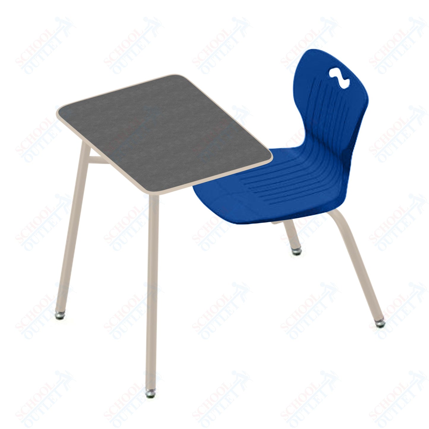 USA Capitol Ntersect 18" Seat Height Combination Desk with Book Basket and Hard Plastic Top (N918HP)