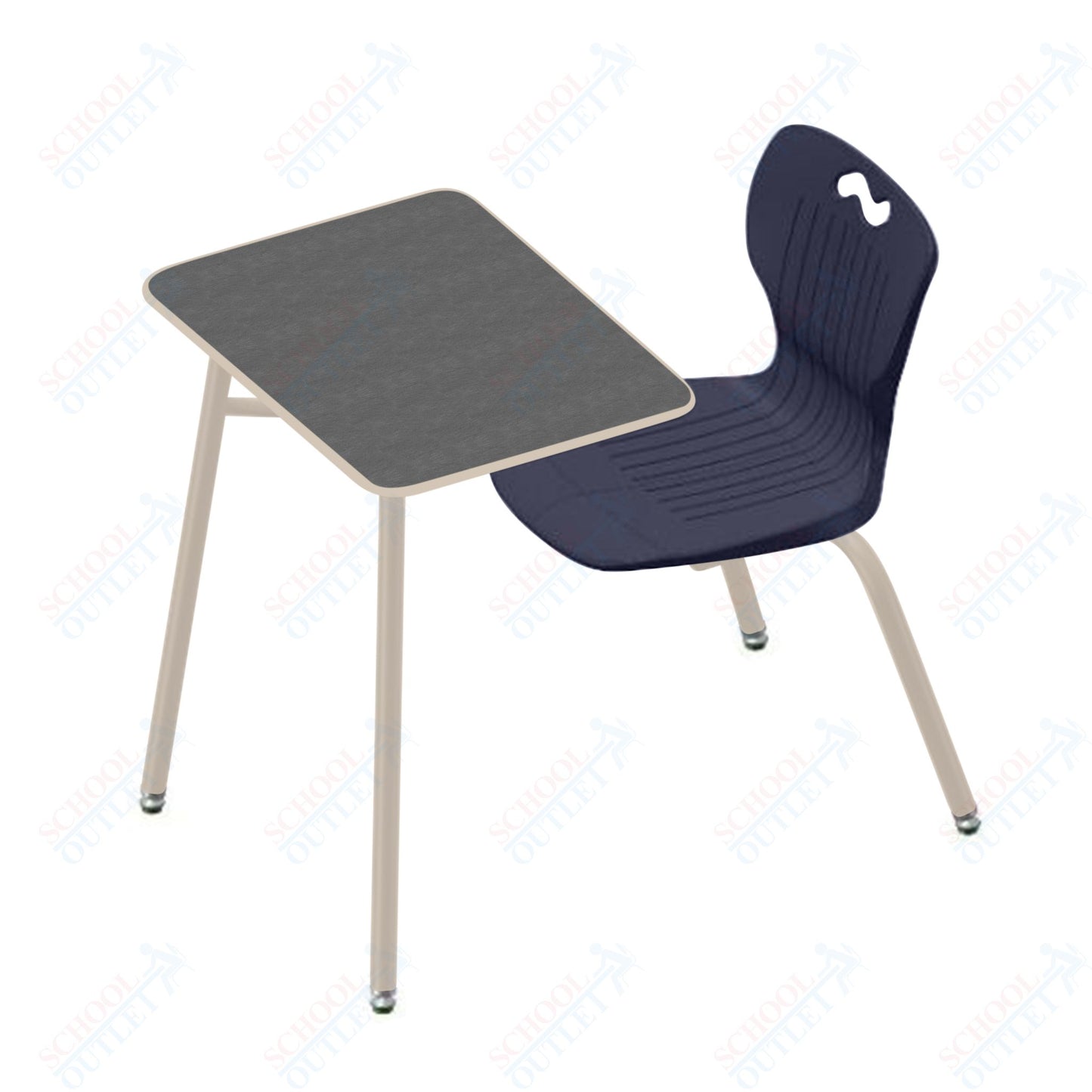 USA Capitol Ntersect 18" Seat Height Combination Desk with Book Basket and Hard Plastic Top (N918HP)