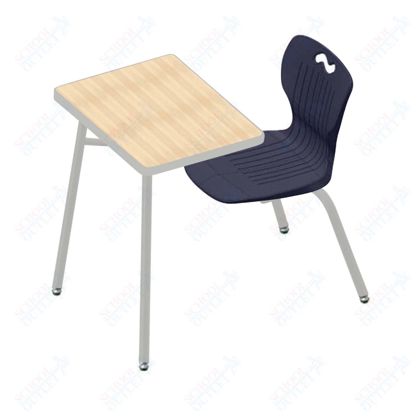 USA Capitol Ntersect 18" Seat Height Combination Desk with Book Basket and HPL Top (N918HPCL)