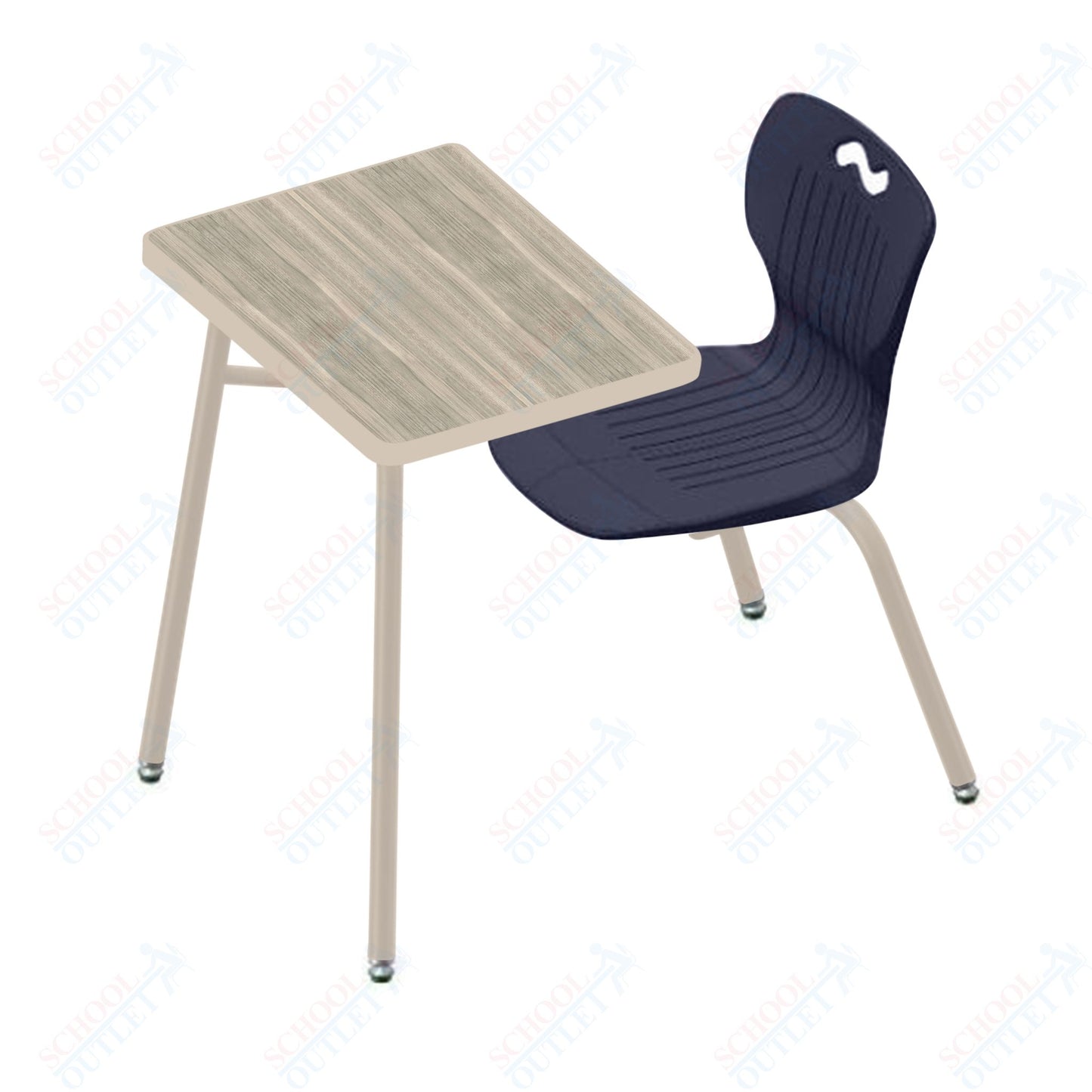 USA Capitol Ntersect 18" Seat Height Combination Desk with Book Basket and HPL Top (N918HPCL)