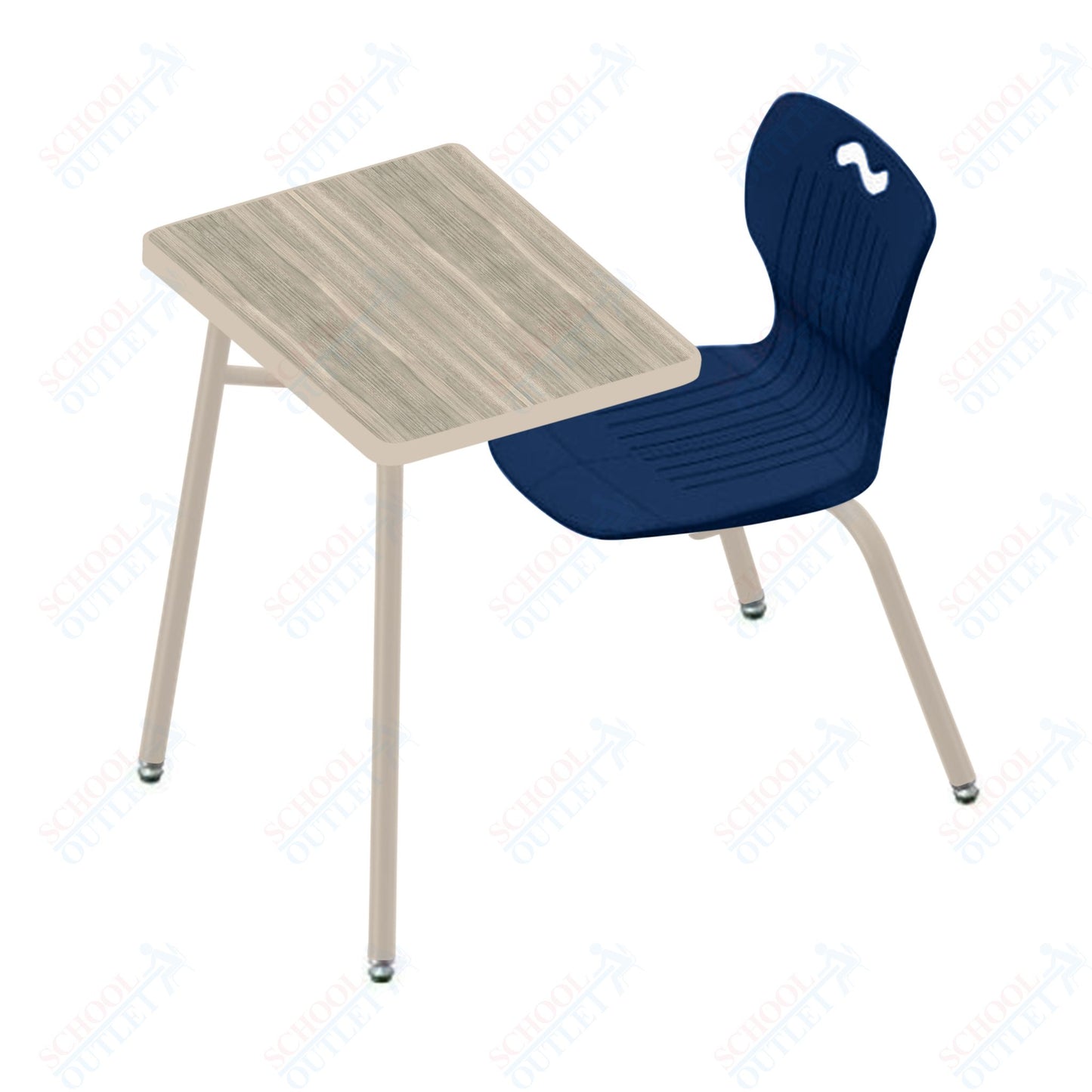 USA Capitol Ntersect 18" Seat Height Combination Desk with Book Basket and HPL Top (N918HPCL)
