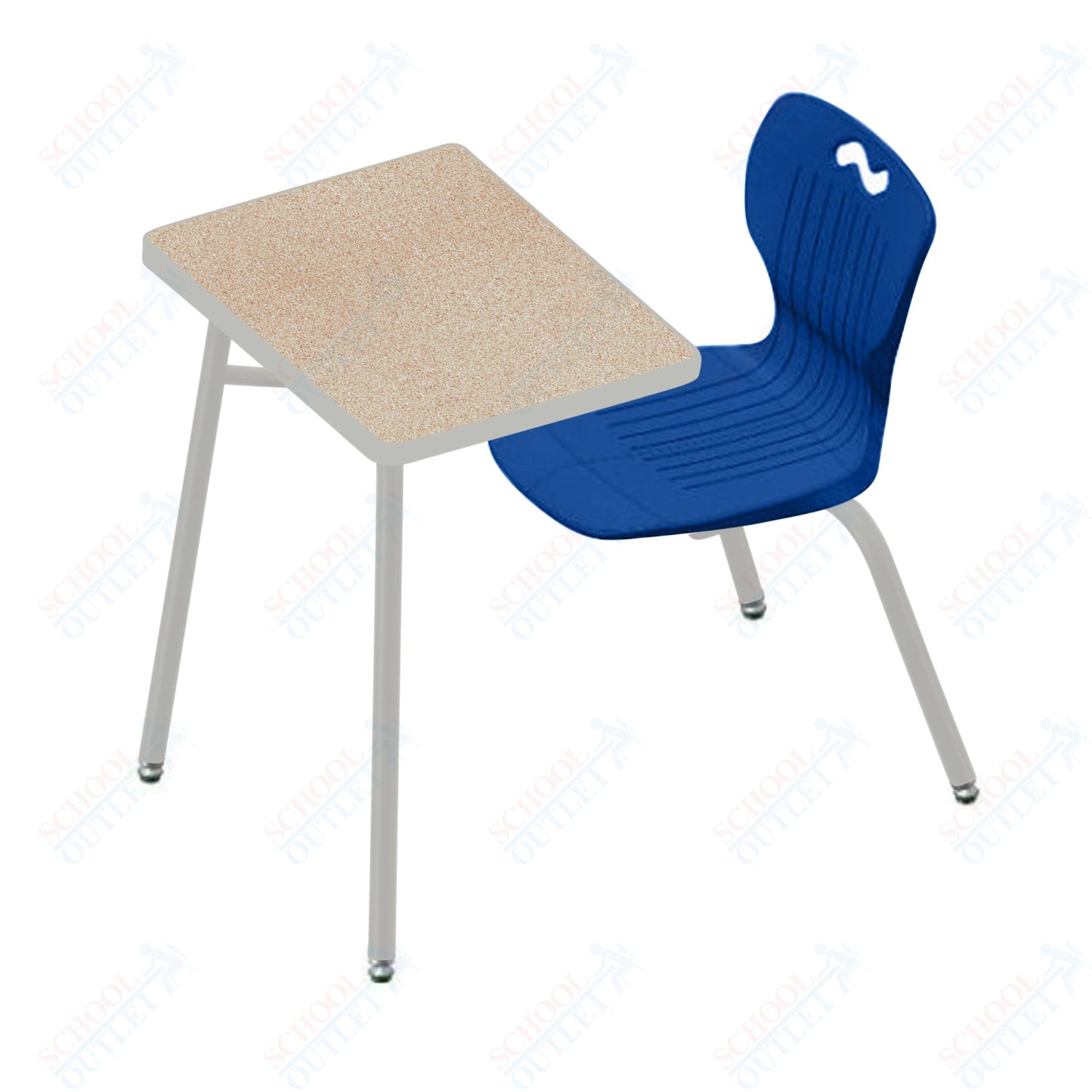 USA Capitol Ntersect 18" Seat Height Combination Desk with Book Basket and HPL Top (N918HPCL)