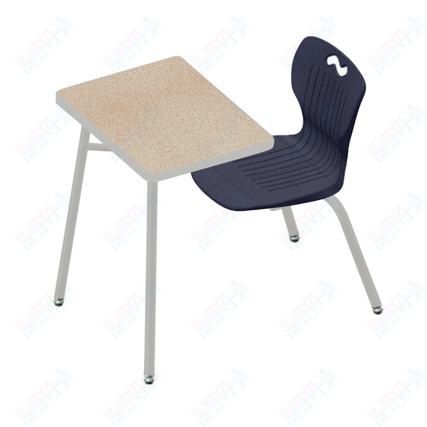 USA Capitol Ntersect 18" Seat Height Combination Desk with Book Basket and HPL Top (N918HPCL)