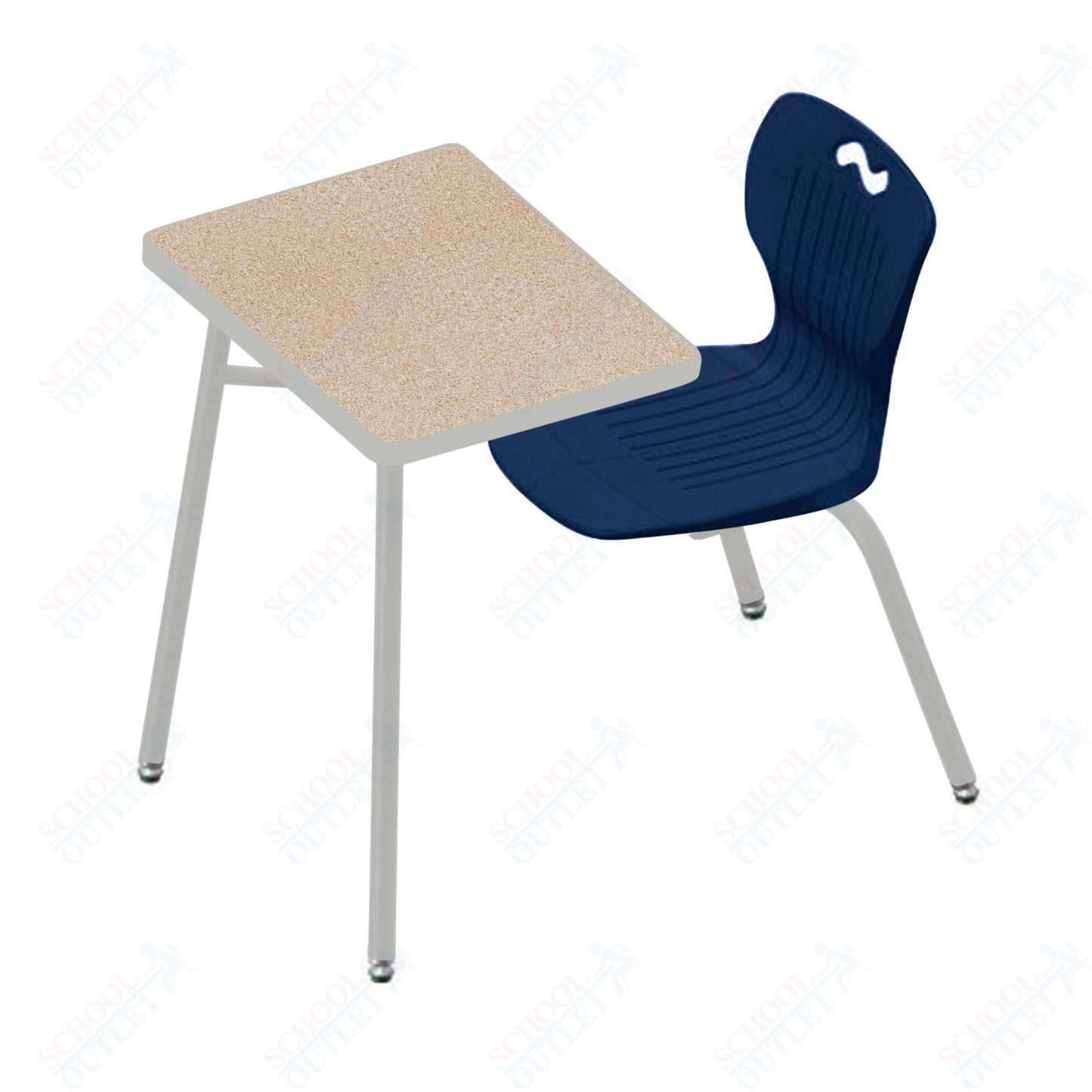 USA Capitol Ntersect 18" Seat Height Combination Desk with Book Basket and HPL Top (N918HPCL)